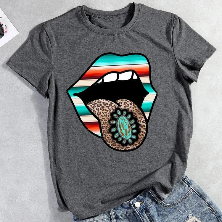 ANB -  Turquoise Tongue T-Shirt Tee -012203