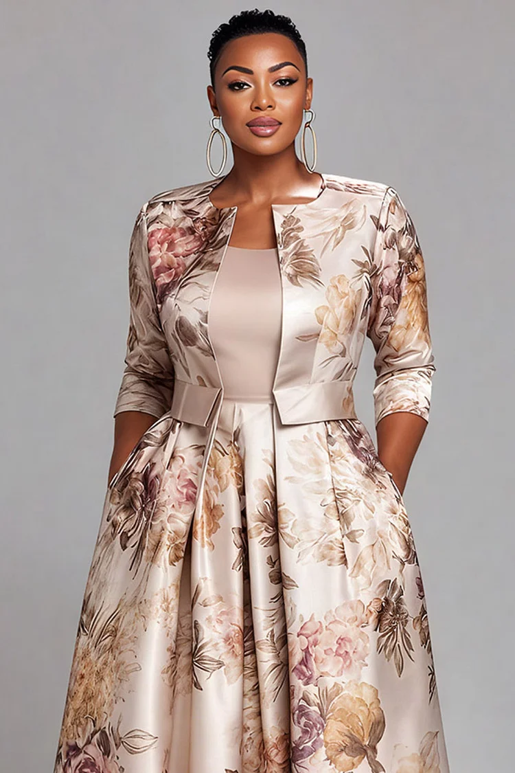 plus size two piece dresses formal The Zahra Bloom Maxi – Elegant Floral Modest Maxi Dress