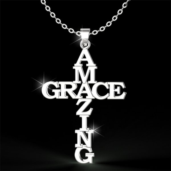 Creative \Amazing Grace\ Individual Word Pendant Necklace for Women Girls - Shop Trendy Women's Fashion | TeeYours