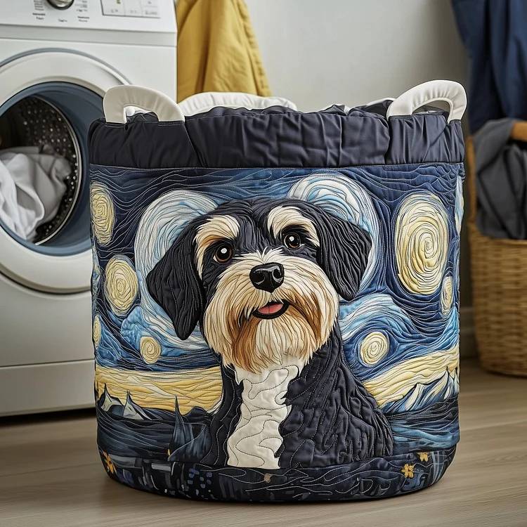 Schnauzer Quilted Laundry Basket GFTOMA5116