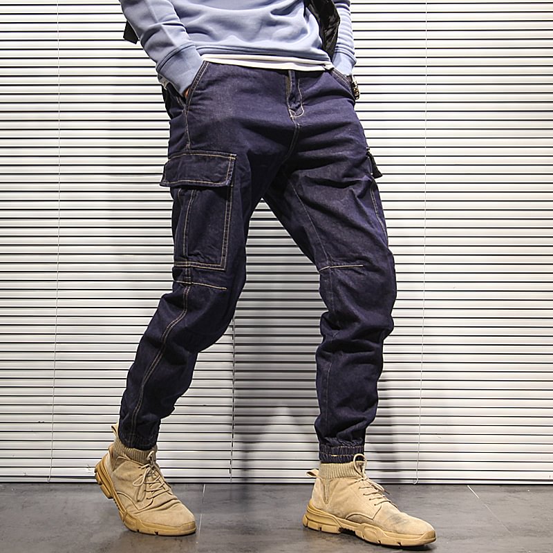 Loose Weighted Denim Casual Pants