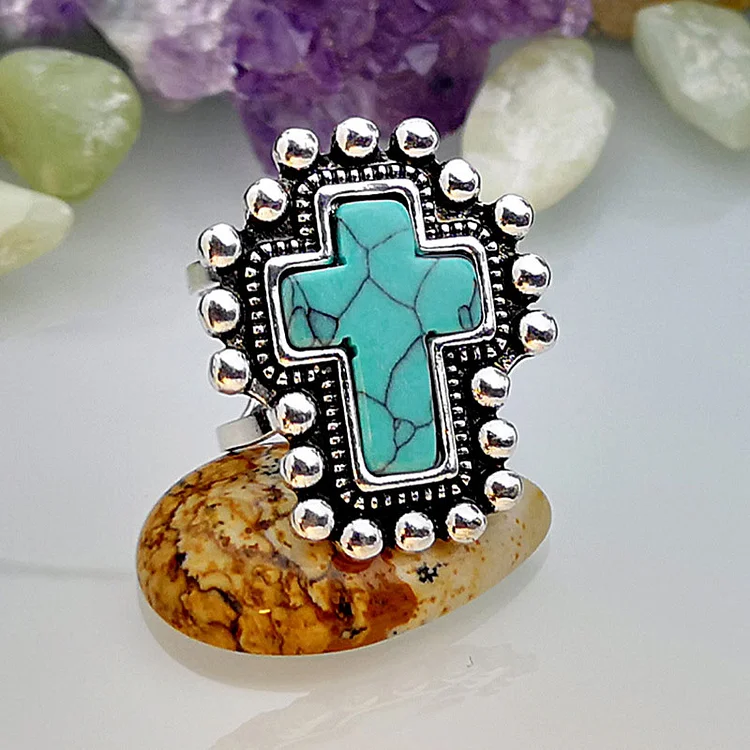 Turquoise Cross Symbol Ring