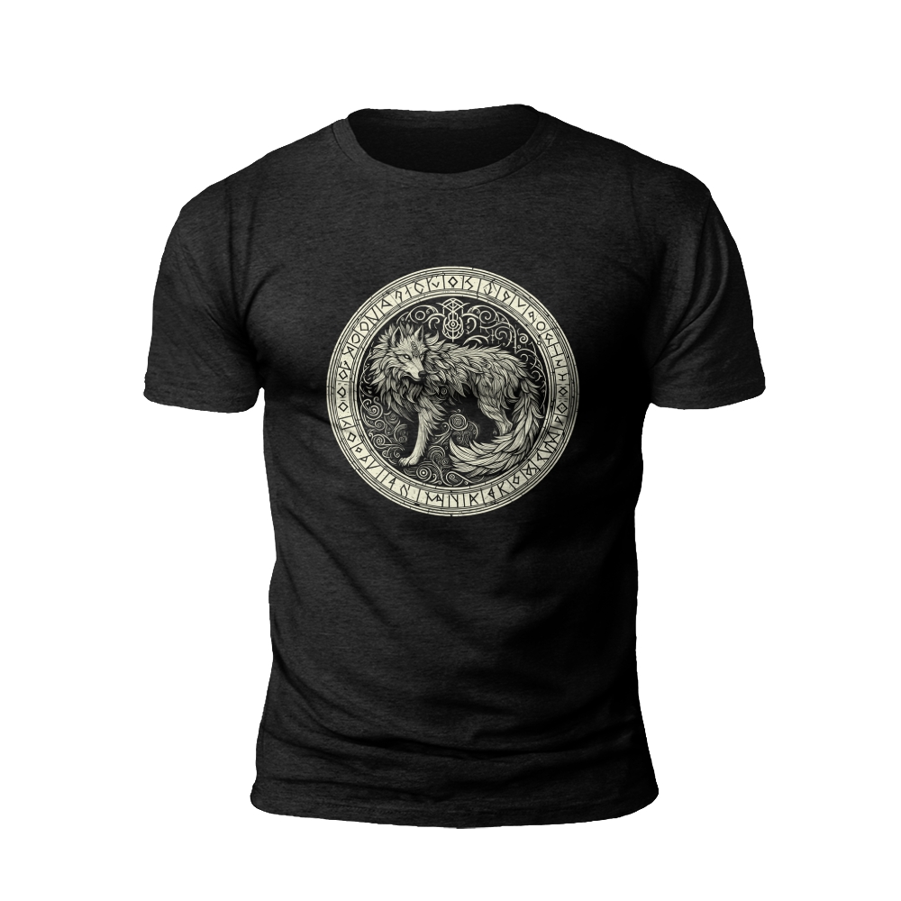 Viking Legacy: Rune Encircled Wolf T-Shirt