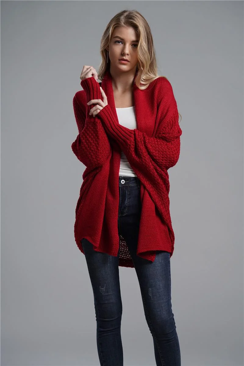 2020 Autumn Winter Knitted Cardigan For Women Long Sleeve Fashion Loose Korean Ladies Sweaters Vintage Cardigan Knit Coat Femme