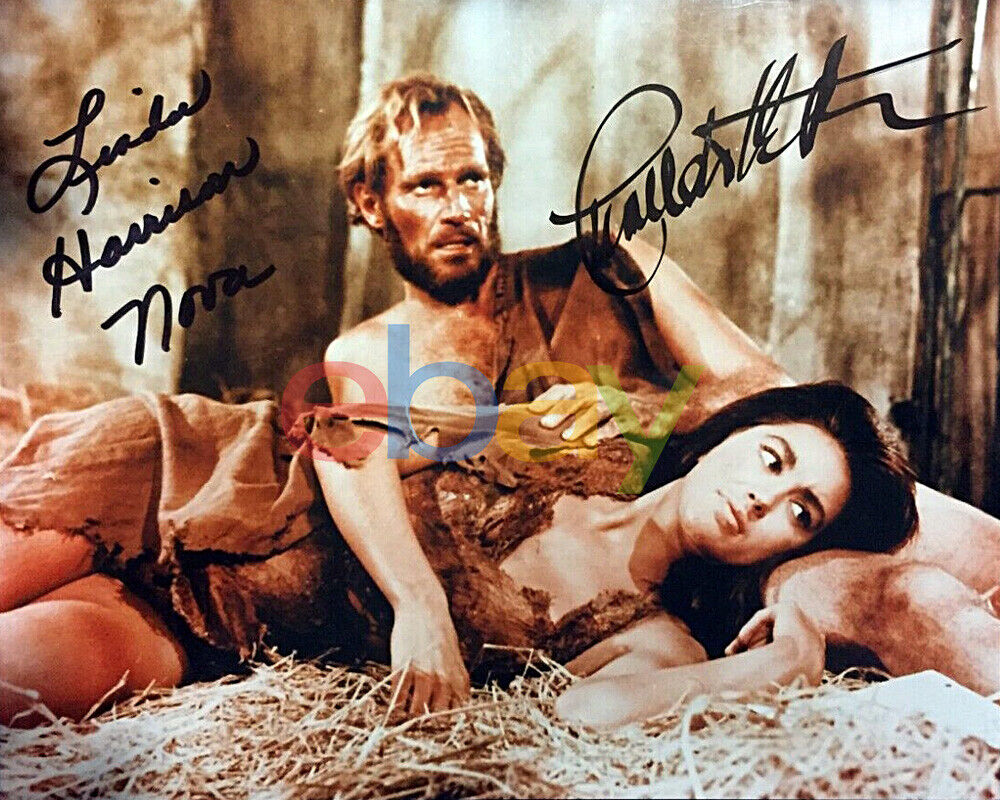 Linda Harrison Charlton Heston PLANET OF THE APES 8x10 AUTOGRAPHED Signed Photo Poster painting