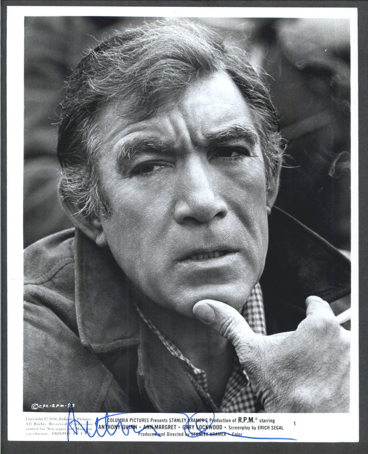 Anthony Quinn - Signed Vintage Celebrity Autograph Photo Poster painting - R.P.M