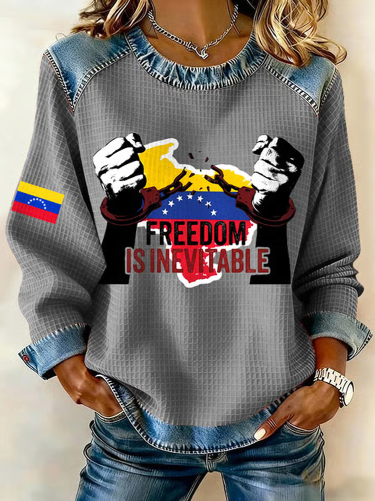 Women's Freedom Is Inevitable Print Sweatshirt artswardrobe