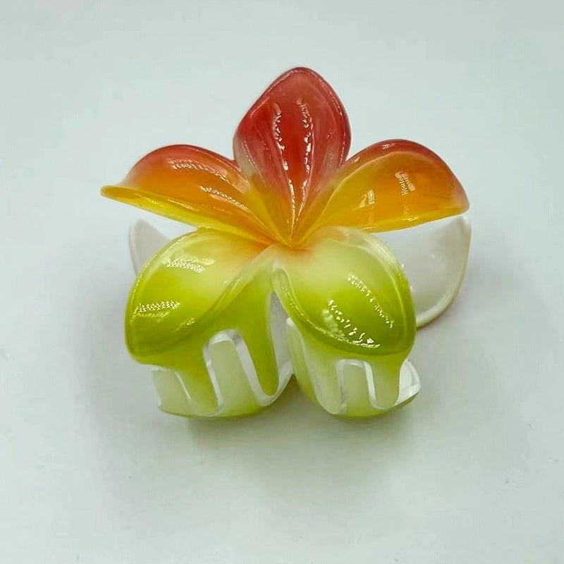 12 Pieces Women’s Minimalist Flower Plastic Resin Stoving Varnish Hair Claws