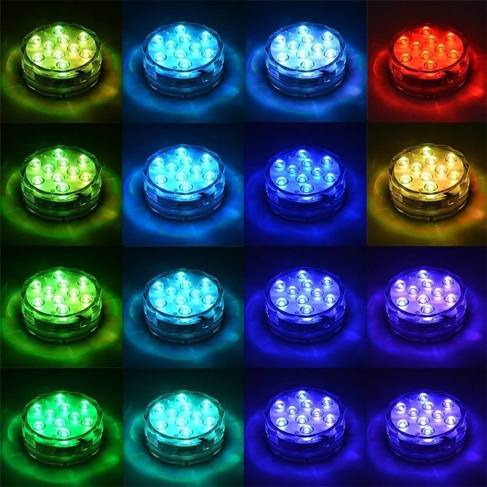 4PC Underwater lamp IP68 Waterproof Multi Color Battery Operated Remote