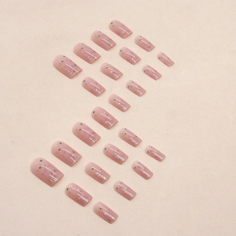 Churchf Churchf Pink Eggshell Fragments Nail Niche Fake Nails Ins Wind Wearable Cute Manicure