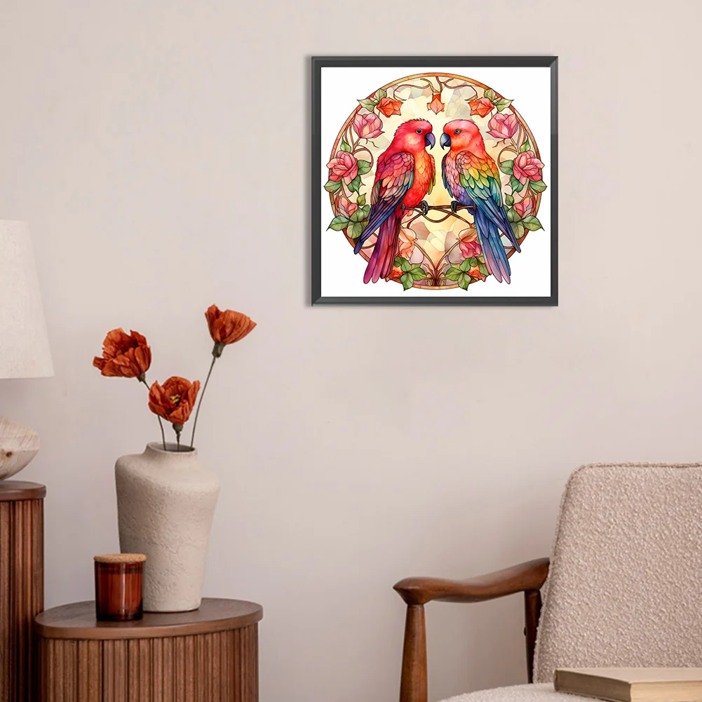 Full Round Diamond Painting 30*30cm - Love For Birds