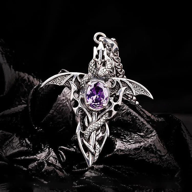The Dragon Spirit - Amethyst Vintage Necklace
