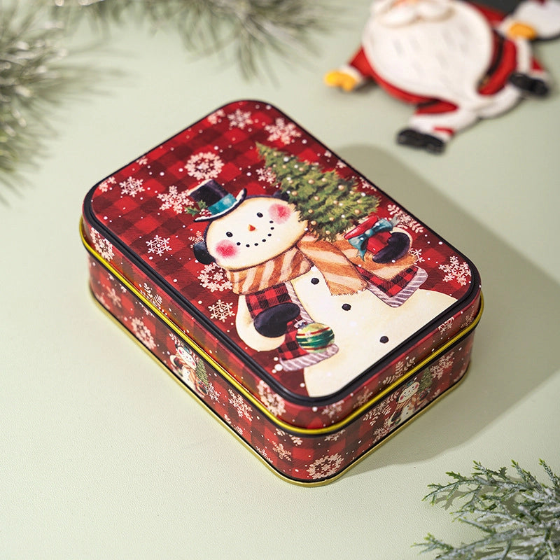Christmas Cute Rectangle Tinplate Holiday Family Gathering Party Gift Wrapping Supplies Gift Wrapping Supplies