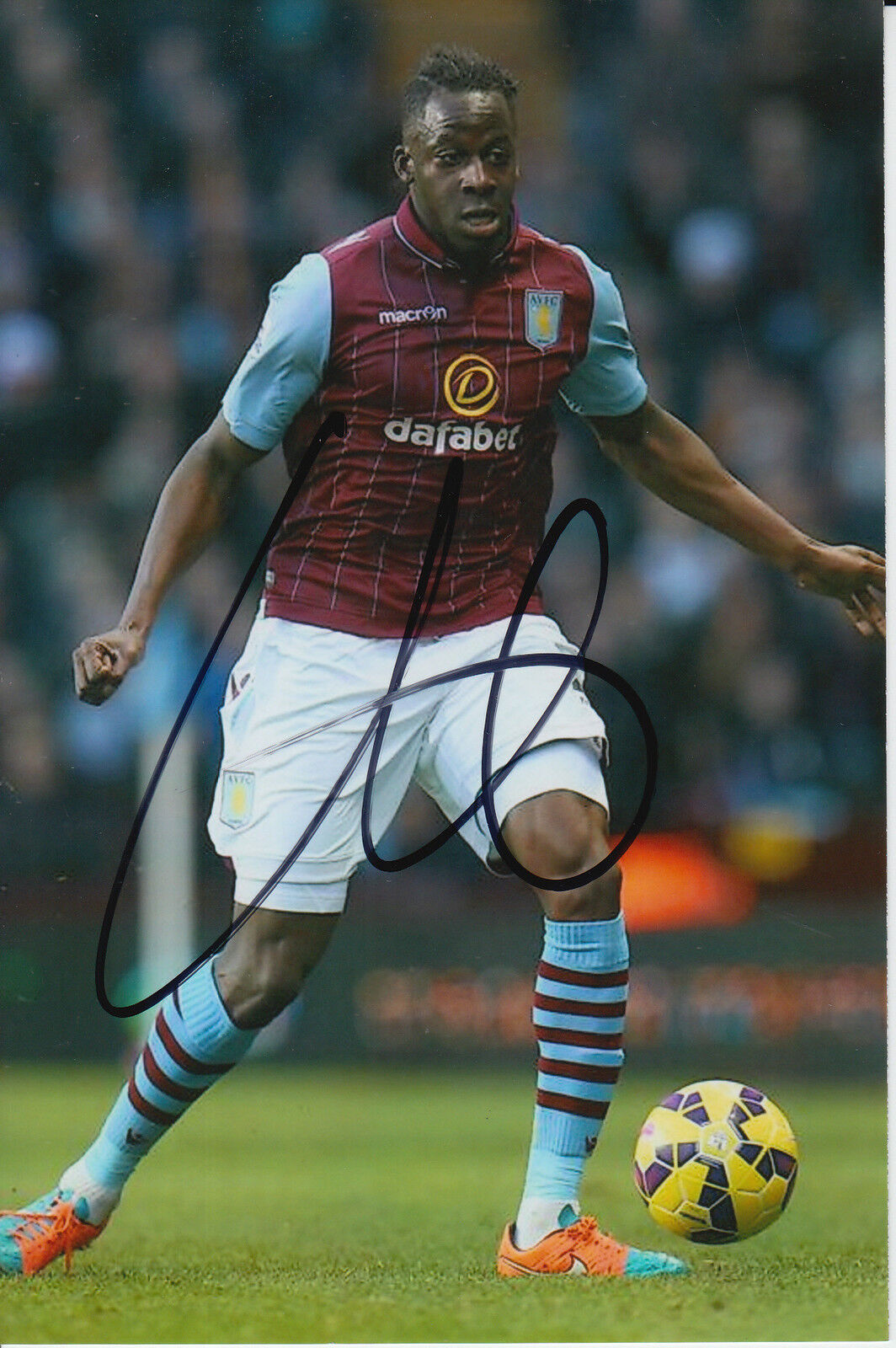 ASTON VILLA HAND SIGNED ALY CISSOKHO 6X4 Photo Poster painting 2.