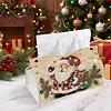 Santa Claus DIY Pearl Diamond Painting PU Cover Tissue Holder Kit Pearl Art Painting Decoration for Home & Gifts