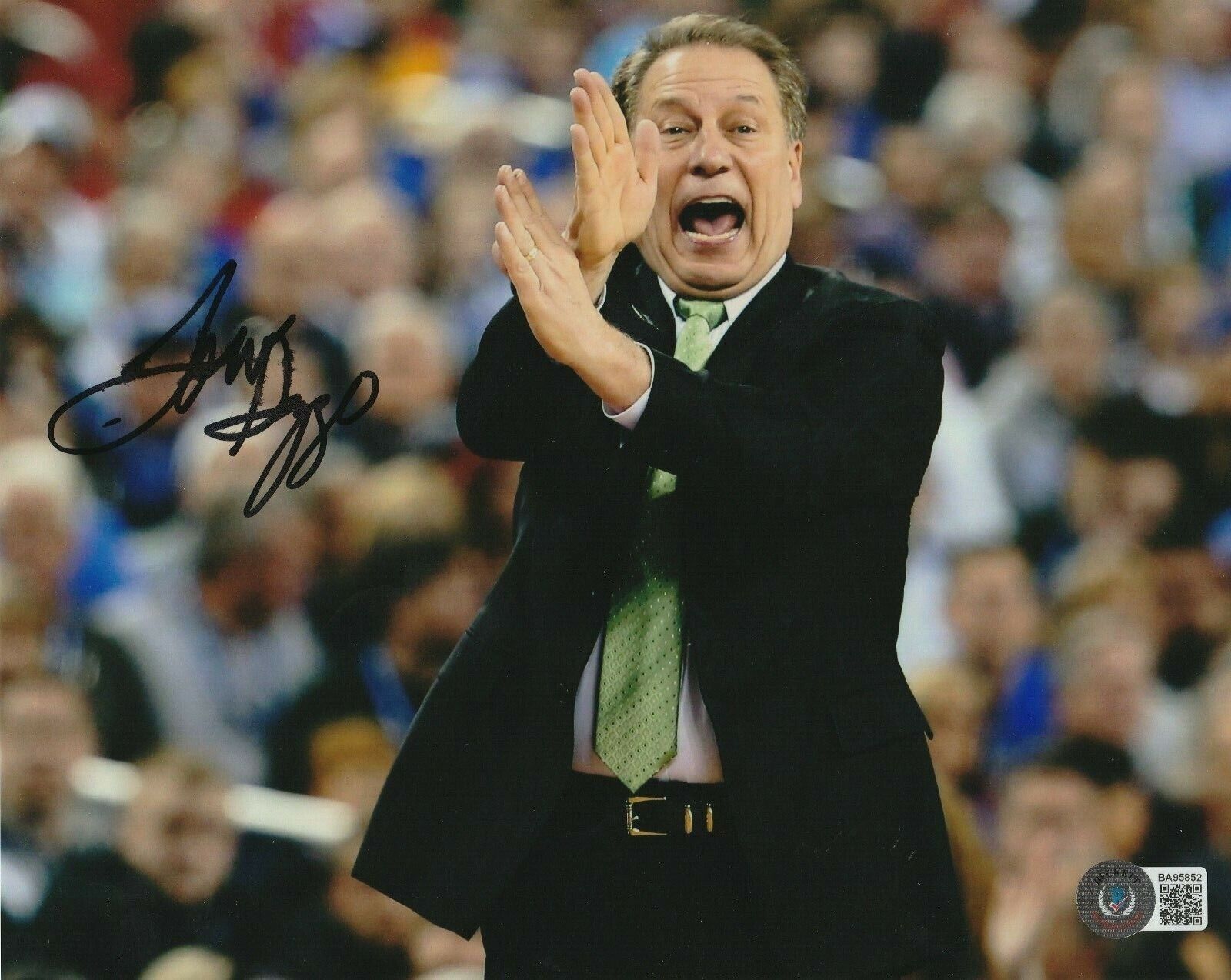 TOM IZZO Signed Michigan State SPARTANS 8x10 Photo Poster painting w/ Beckett COA (BAS)