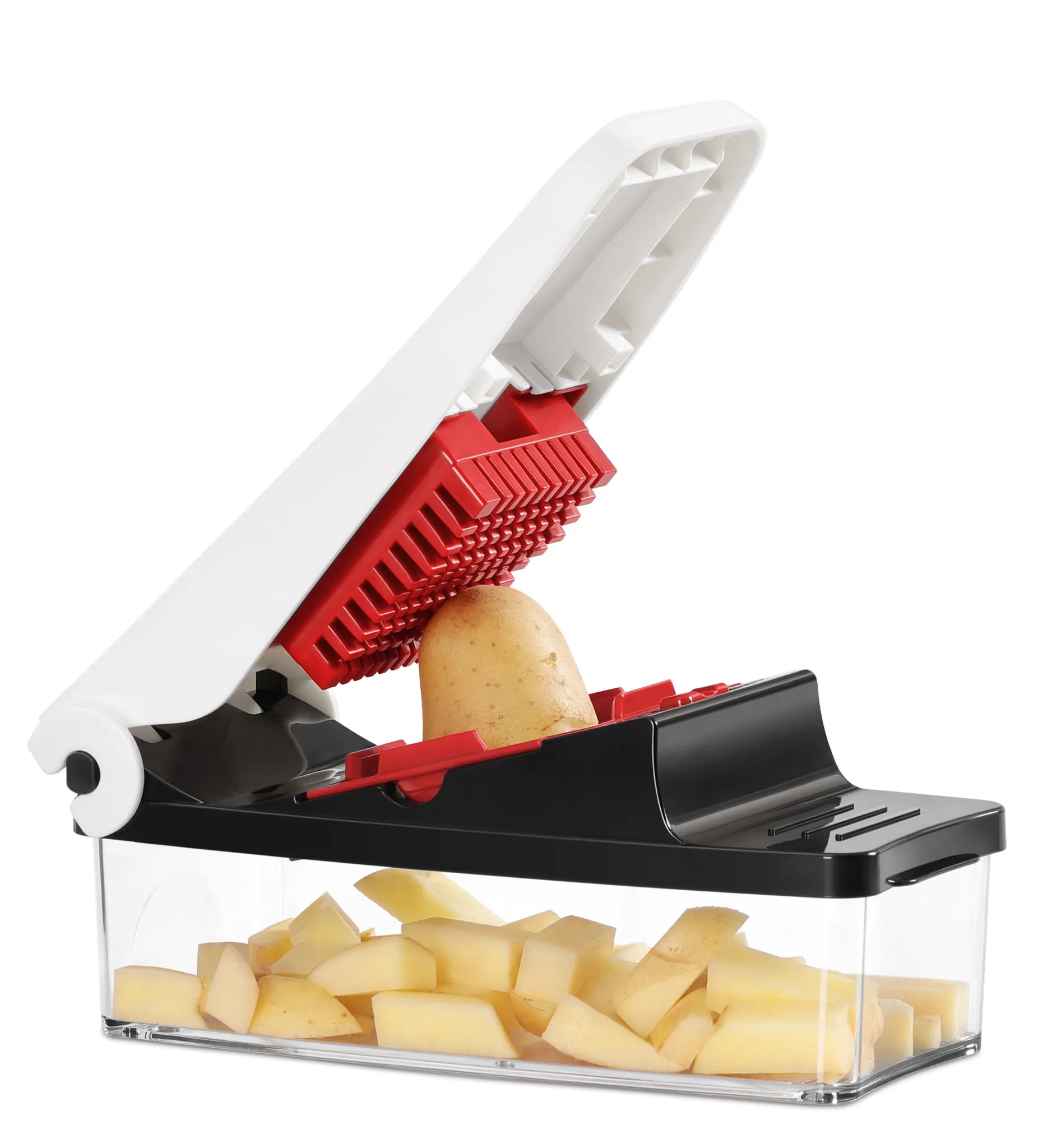 GDL PS-331 vegetable chopper with white lid and red blade grid