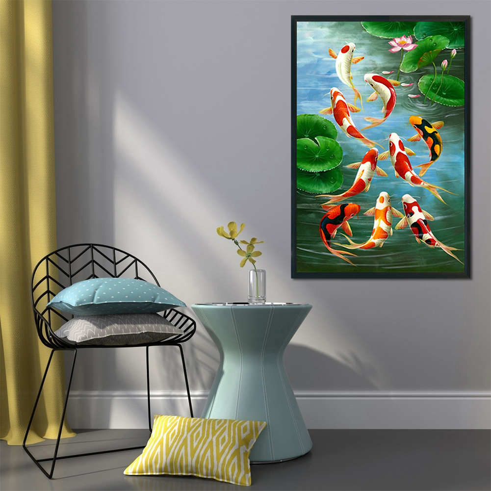 Koiページ 11CT Full Stamped Cross Stitch Kit - Pond Koi (40*60CM