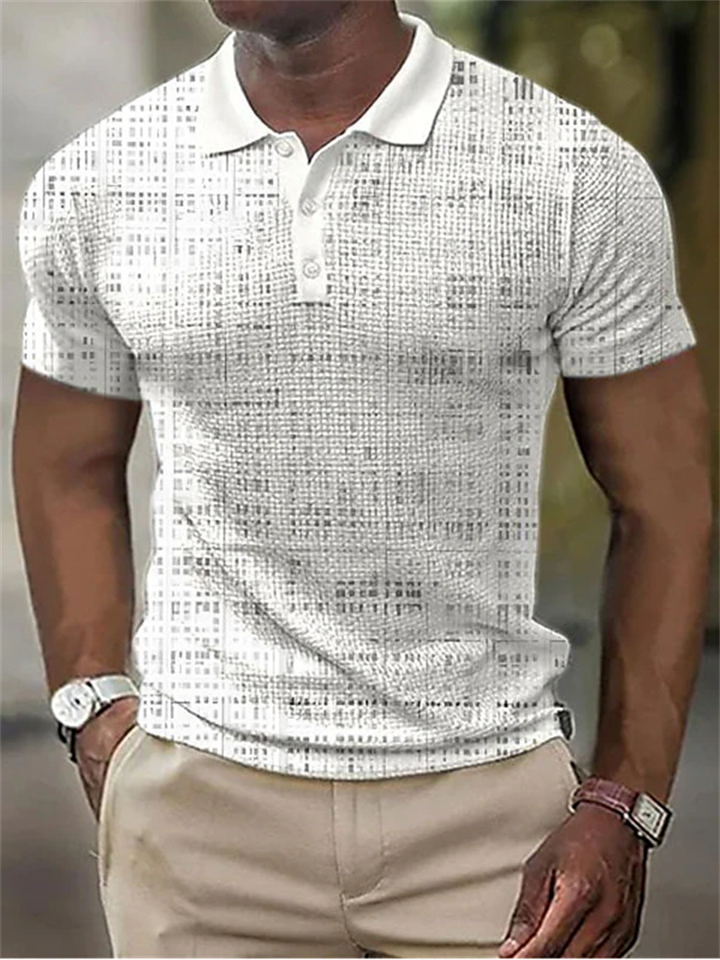 Men's Polo Shirt Golf Shirt Plaid Graphic Prints Turndown White Yellow Blue Gray Outdoor Street Short Sleeve Print Clothing Apparel Fashion Designer Casual Breathable