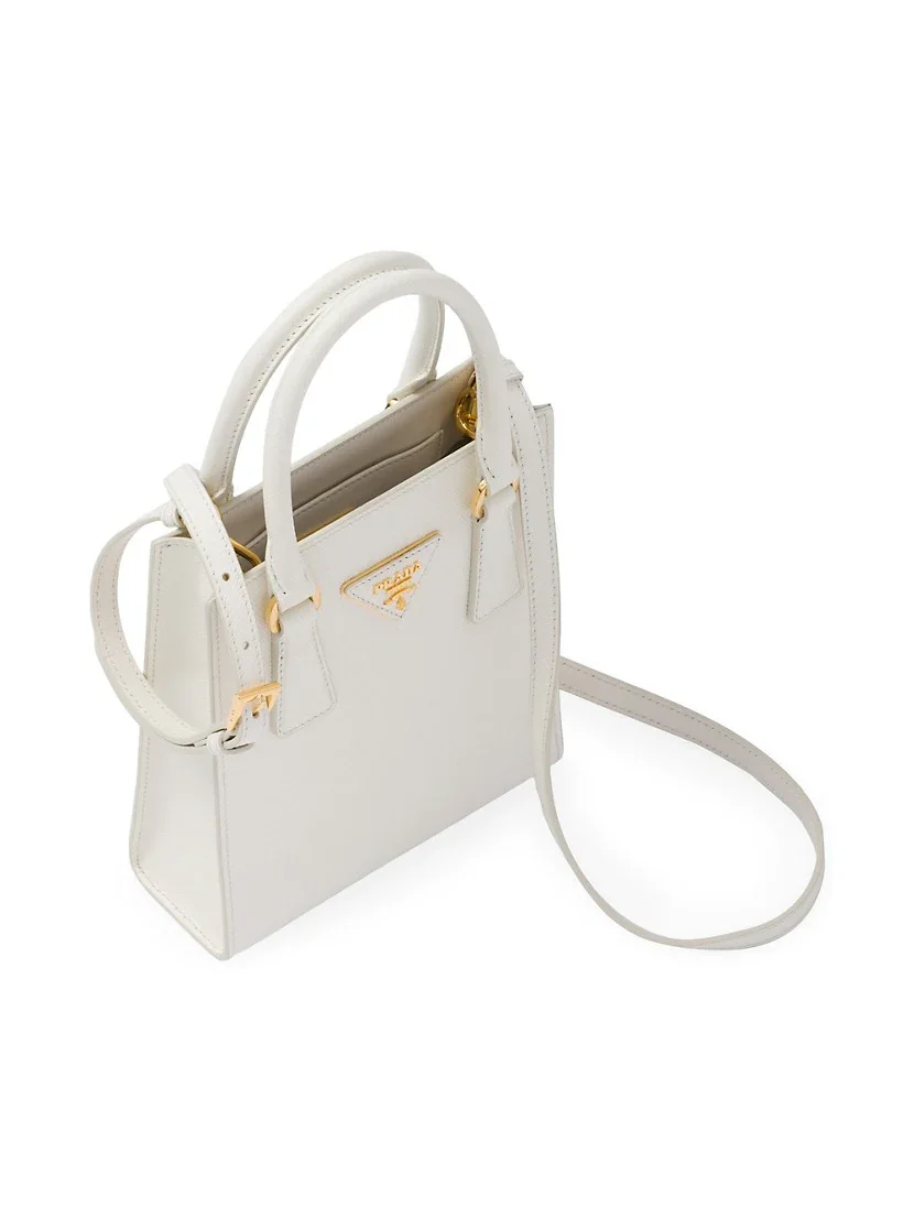 Prada Saffiano Leather Handbag white