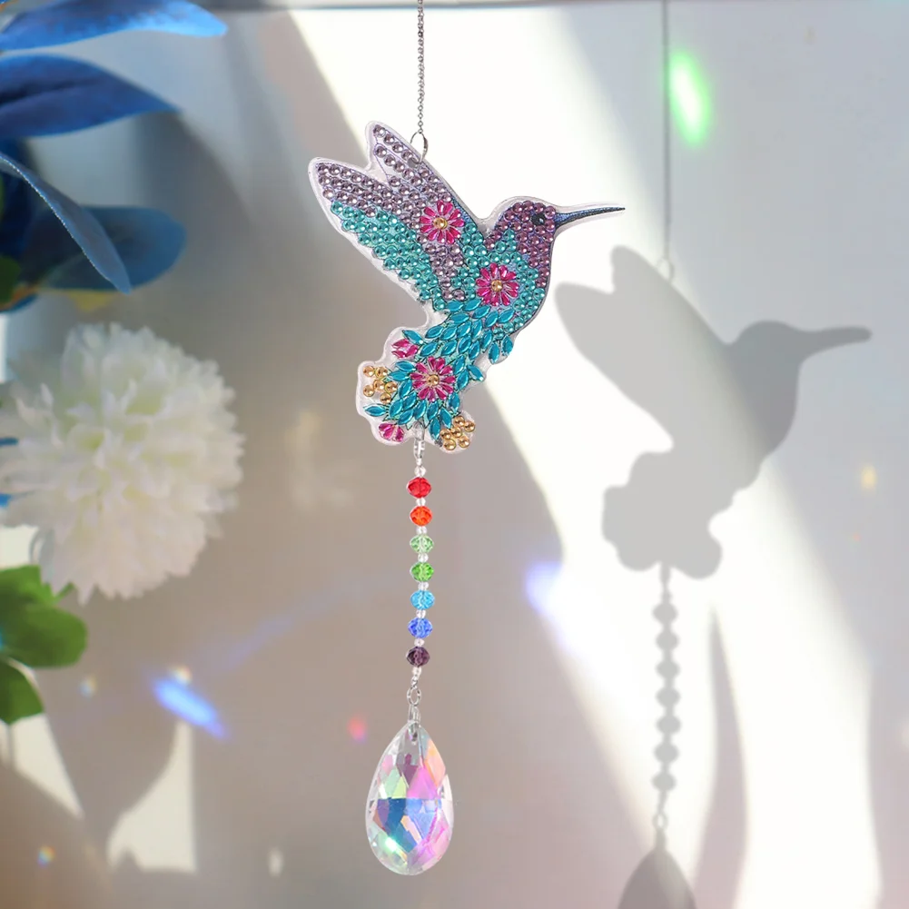DIY Diamond Painting Sun Catcher - Hummingbird
