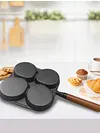 4 Hole Omelet Pan Nonstick Frying Grill Pan for Burger Egg Ham Pancake Cookware