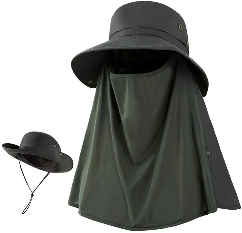 Sun Hat for Men Women Summer Outdoor Sun Protection Wide Brim Bucket Hat Breathable Mesh Fishing Hiking Beach Golf Hat