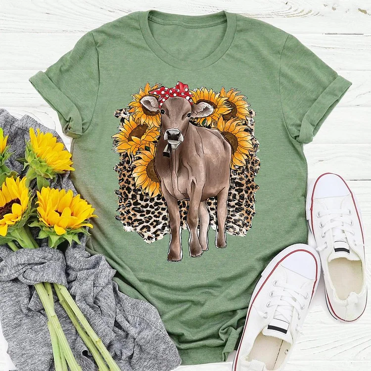 PSL - Sunflower And Red Bandana Cows T-Shirt-05659