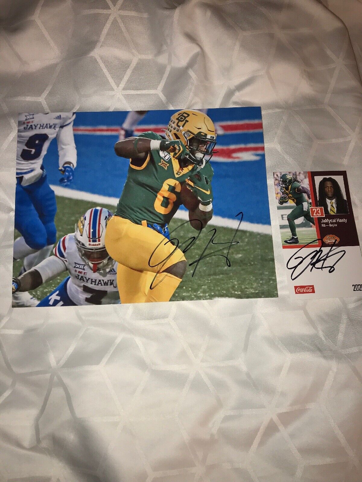 JaMycal Hasty Baylor Bears signed autographed 8x10 football Photo Poster painting & CARD!