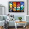 (Stamped/Counted) Four Seasons - 11CT Cross Stitch 60*40CM(glass painting cross stitch)(Big Size)