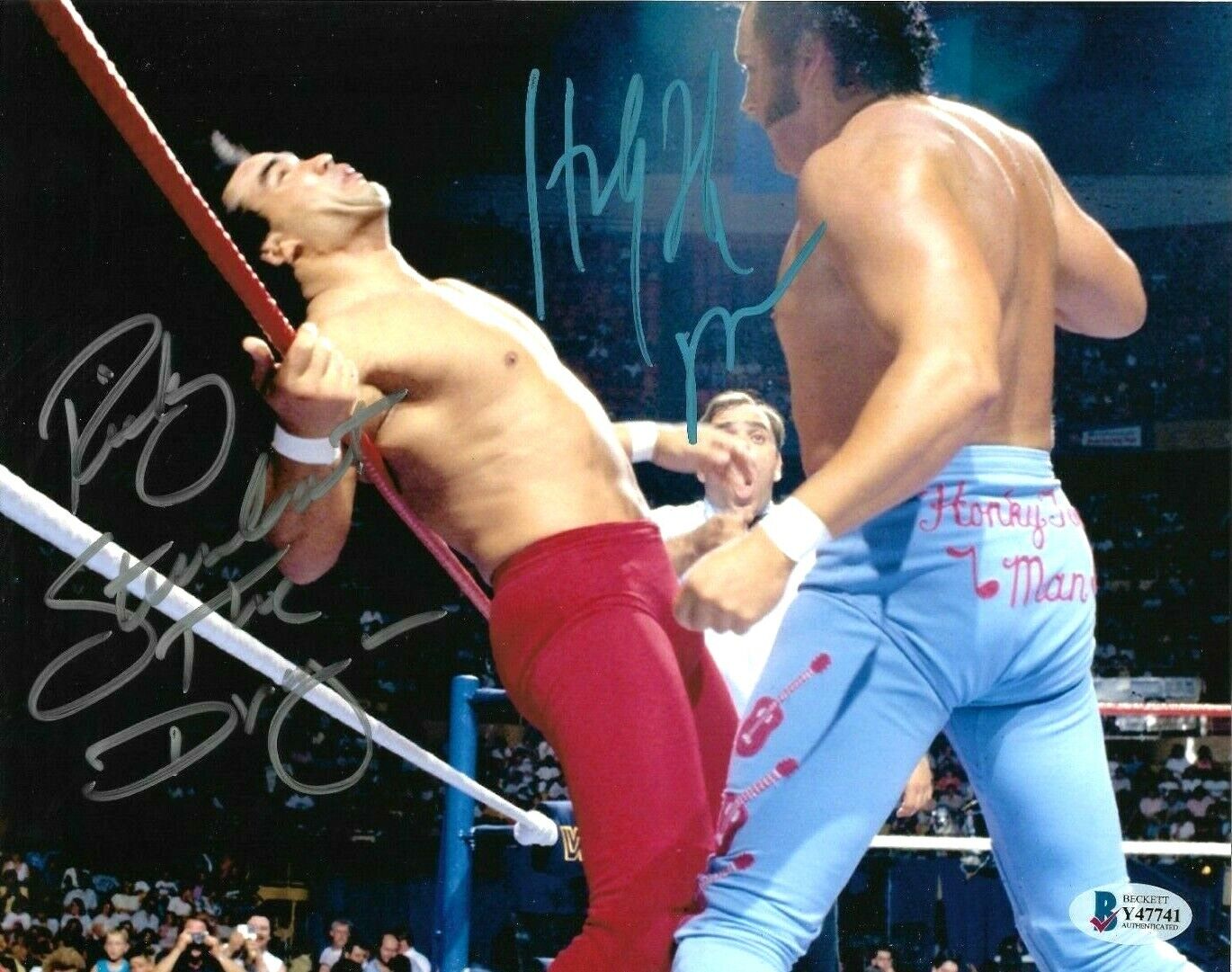 WWE STEAMBOAT AND HONKY TONK HAND SIGNED AUTOGRAPHED 8X10 Photo Poster painting WITH BECKETT COA