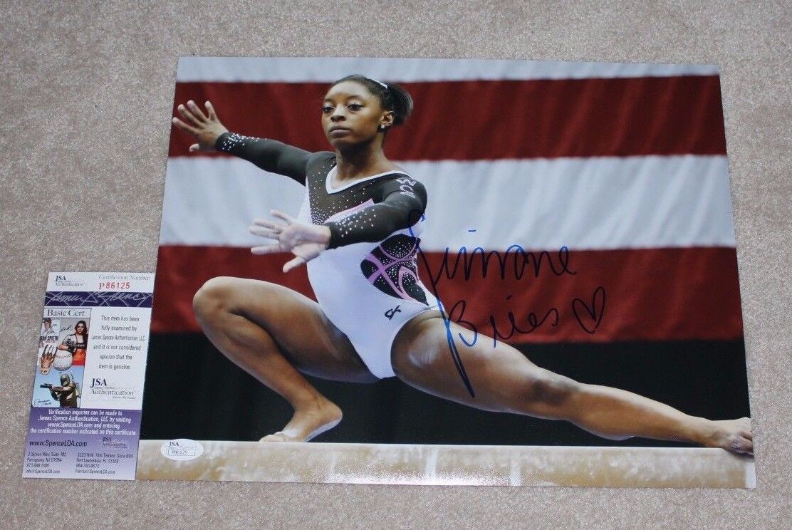 SIMONE BILES SIGNED 11X14 Photo Poster painting JSA COA TOKYO OLYMPICS GOLD MEDAL GYMNAST 1A