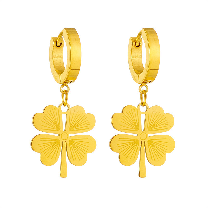 Korean Geometric Titanium Steel Stud Earrings