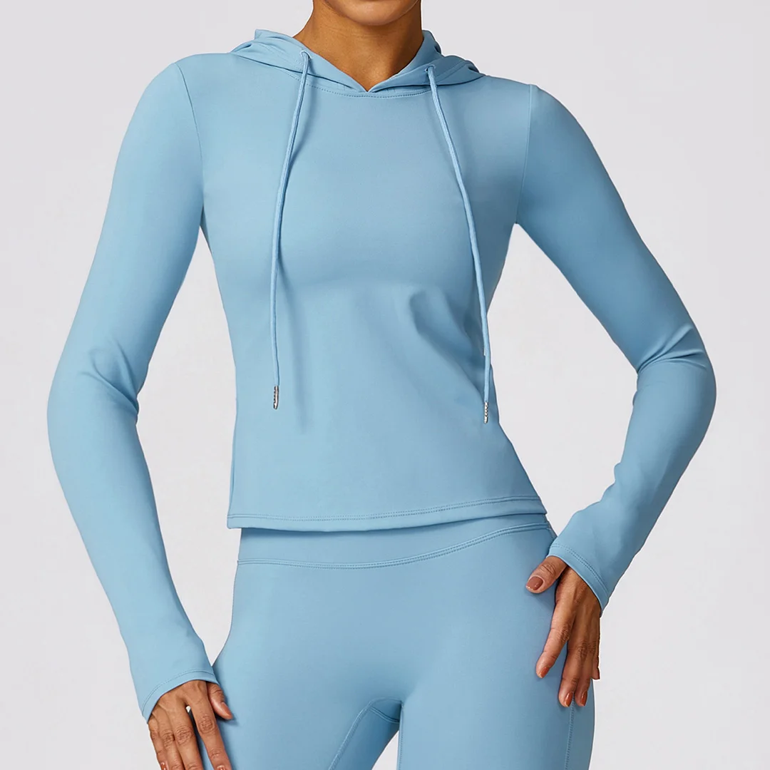 Hooded quick-drying sports running top