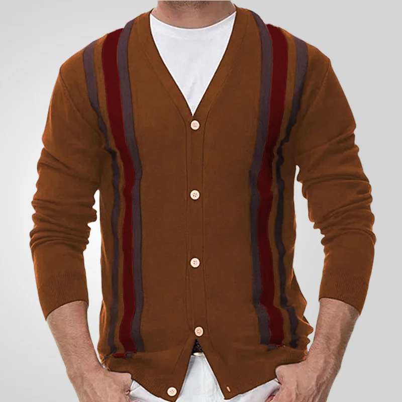 Uveng Uveng Men's New Spring Men's Knit Dress V-Neck Long Sleeve Sweater SY0126