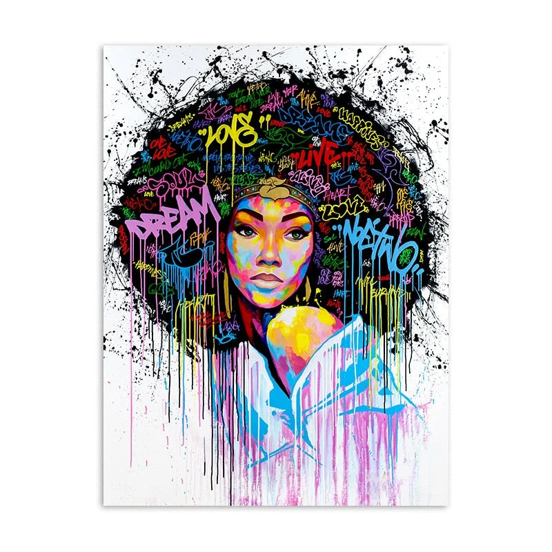 GRAFFITI AFRO HAIRSTYLE CANVAS