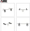 AMK Adjustable 1/10 Scale Bumper Mount Front Rear, Metal Bumper Kit with Modular Fairlead D-ring Tow Strap for RC Crawler Axial SCX10 Element Enduro Gen7 Gen8 TRX6 TRX4 Upgrades (Purple)