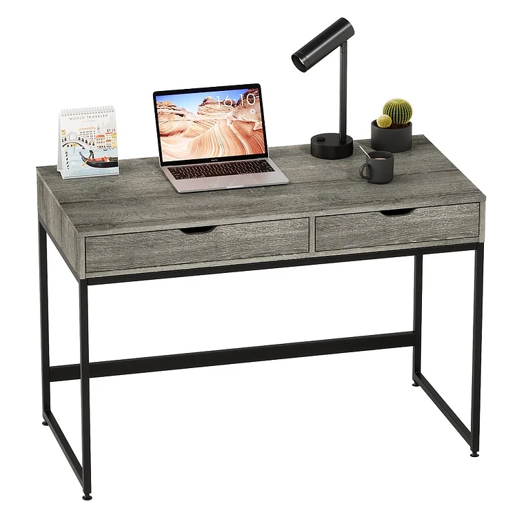 Bestier 43.3 inch Computer Desk with 2 Drawers Home Office Writing Table 