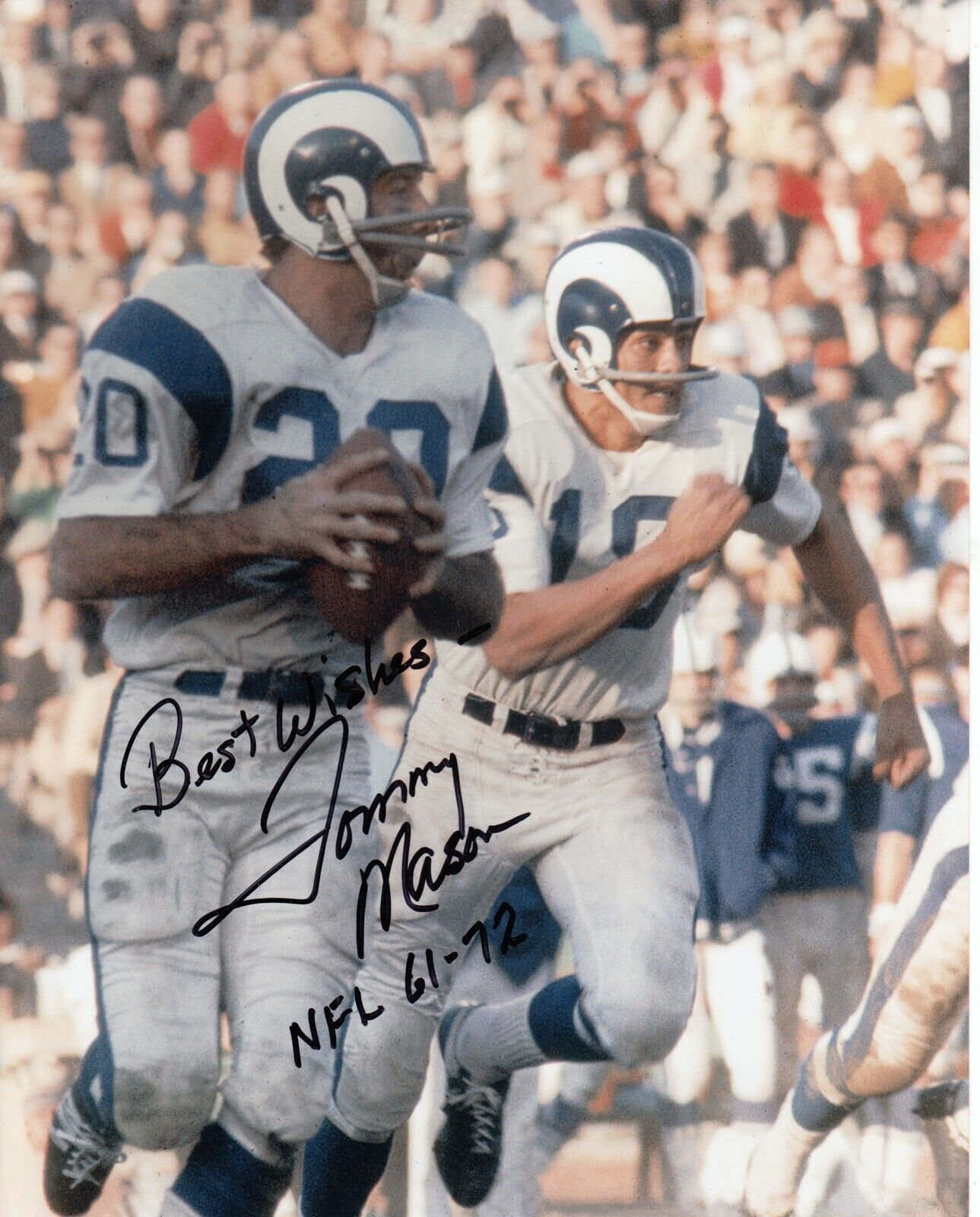 Tommy Mason #0 8x10 Signed Photo Poster painting w/ COA Los Angeles Rams