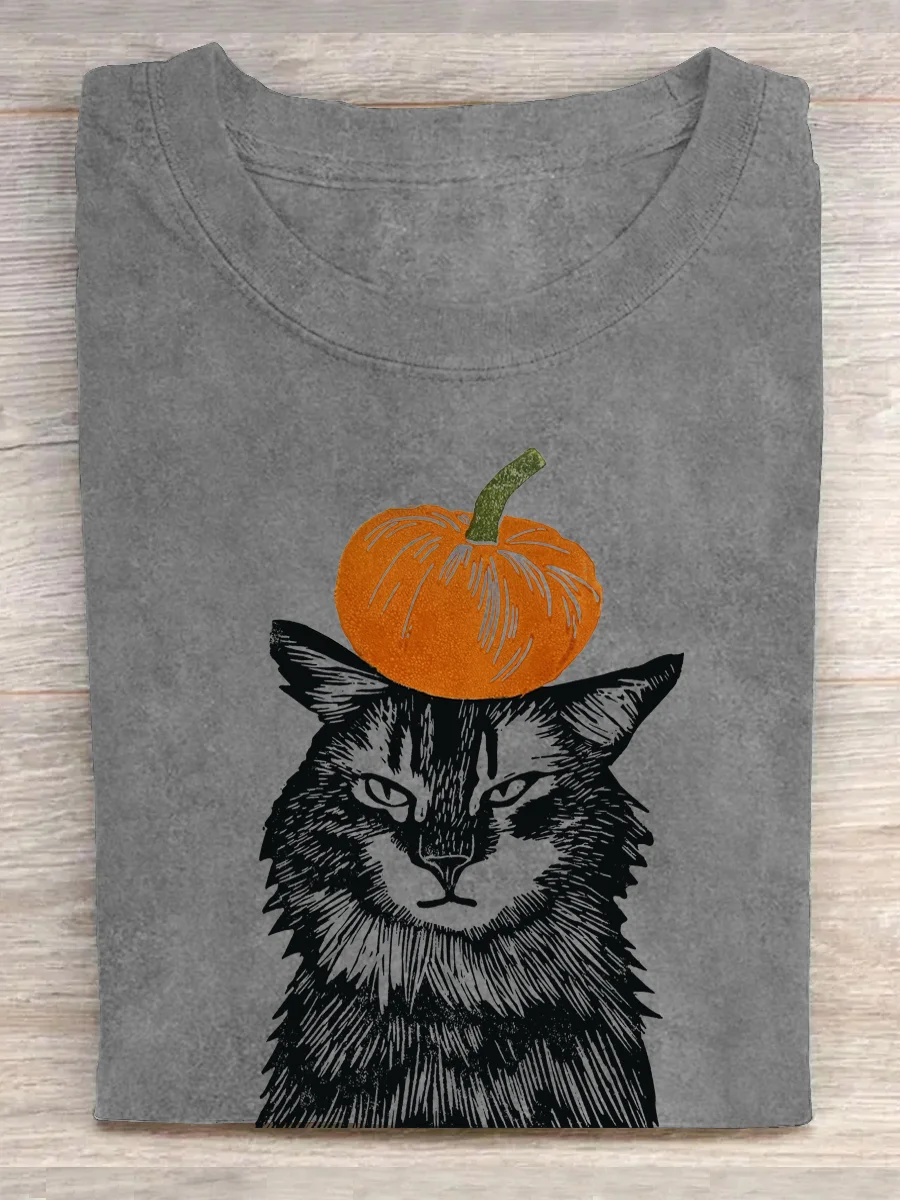 Eagerlys Grumpy Cat Wearing Things Lino Print T-shirt Eagerlys