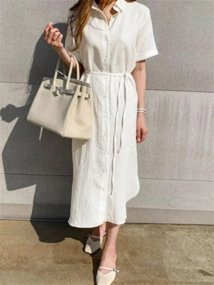 Simple Short Sleeve Dress Women's Casual Dresses