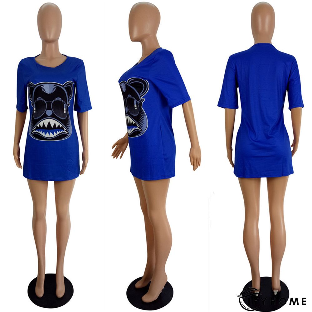 Fashion Personality Cartoon Print T-shirt Dress | IFYHOME