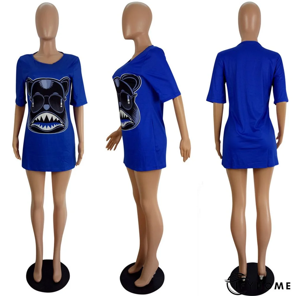 Fashion Personality Cartoon Print T-shirt Dress | IFYHOME