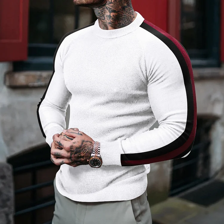 PASUXI Men's Crewneck Pullover Sweater Waffle Textured Knitted Sweaters Casual Loose Fit Sweaters Slim Fit Muscle Shirt huanwei