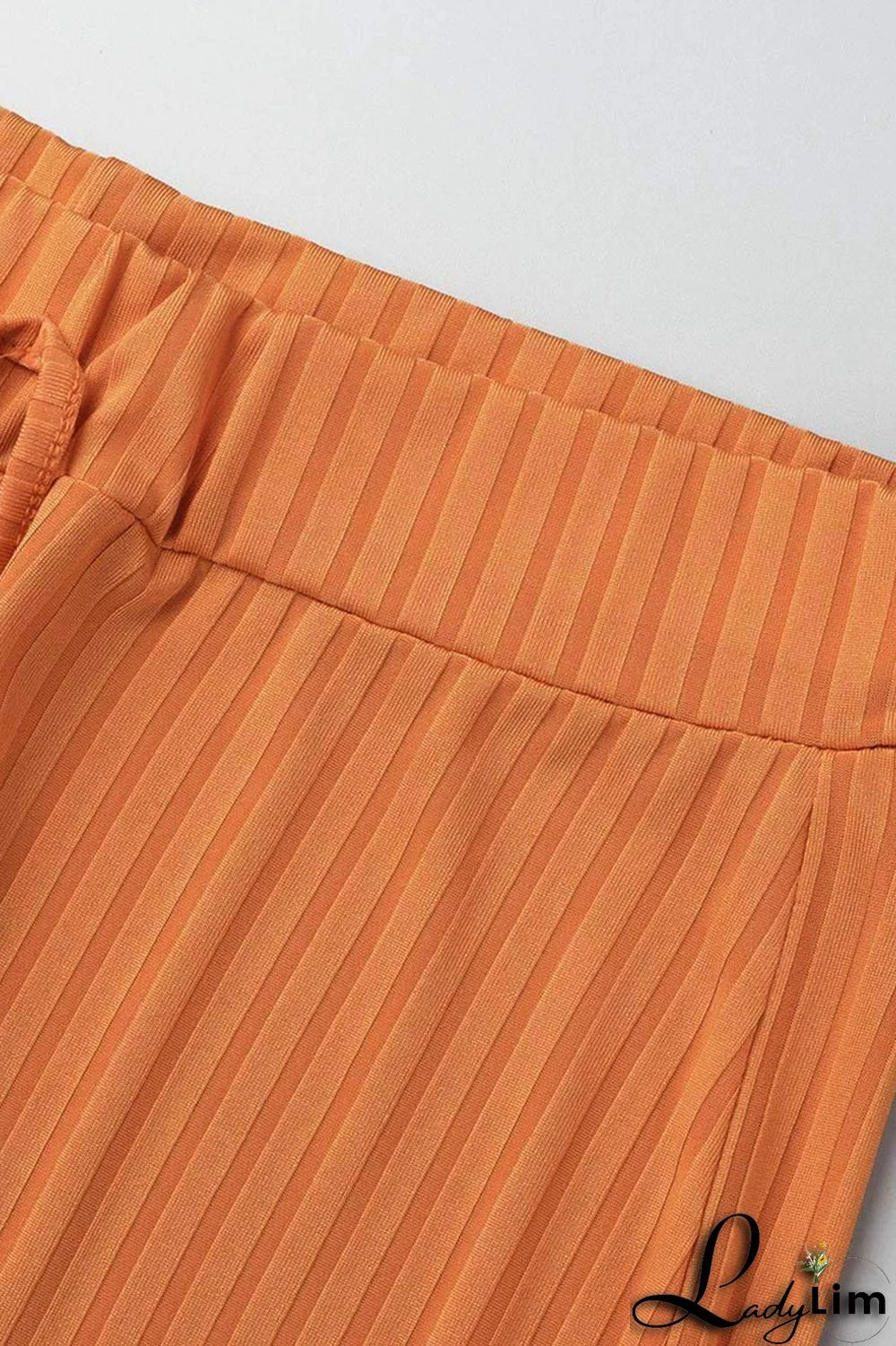 Tangerine Red Casual Solid Patchwork U Neck Plus Size Three Pieces