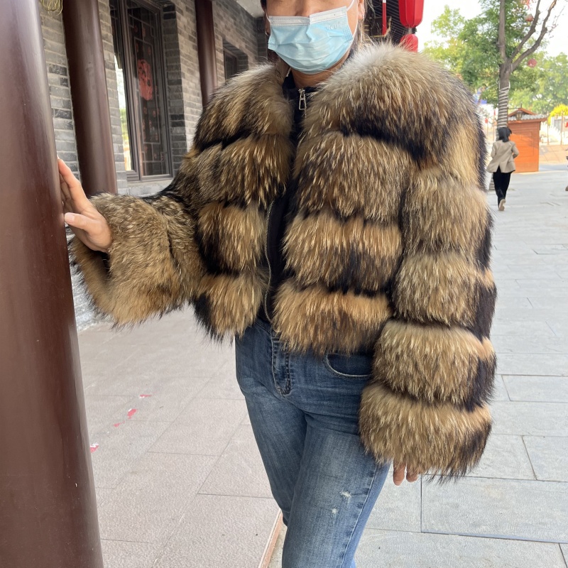  asian raccoon fur coat