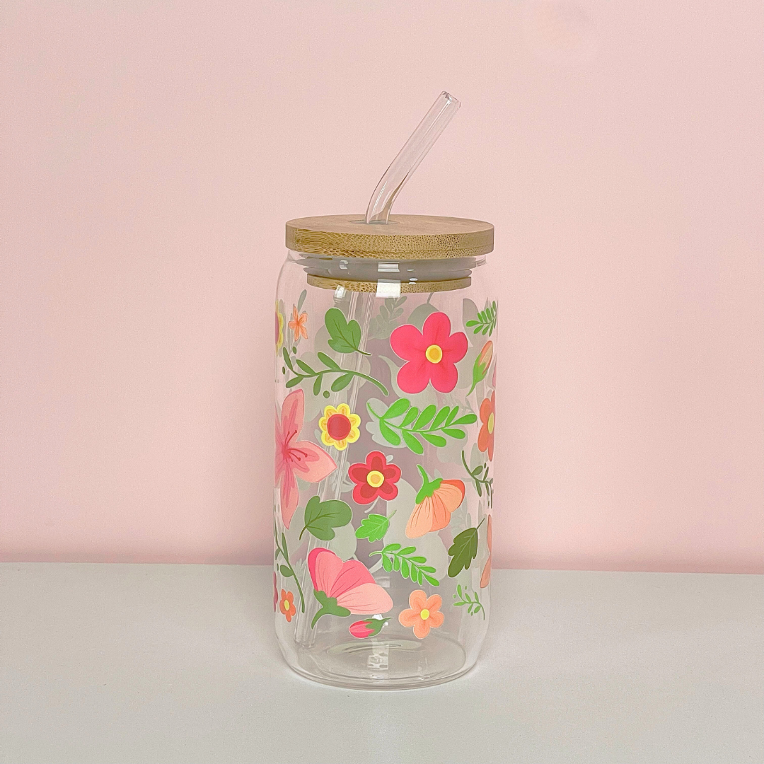 Maneifurui™  Whispering Petals  Glass Can