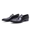 Mens Leather Dress Loafers Shoes For Wedding 