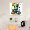 Halloween Wine Glass-11CT Stamped Cross Stitch 50*50cm/19.69*19.69in tapestrymarket