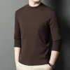 Men's half turtleneck solid color wool sweater